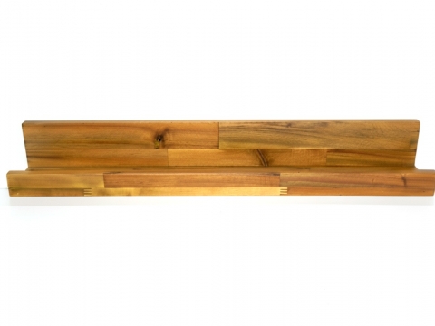 U-shaped acacia wall shelf